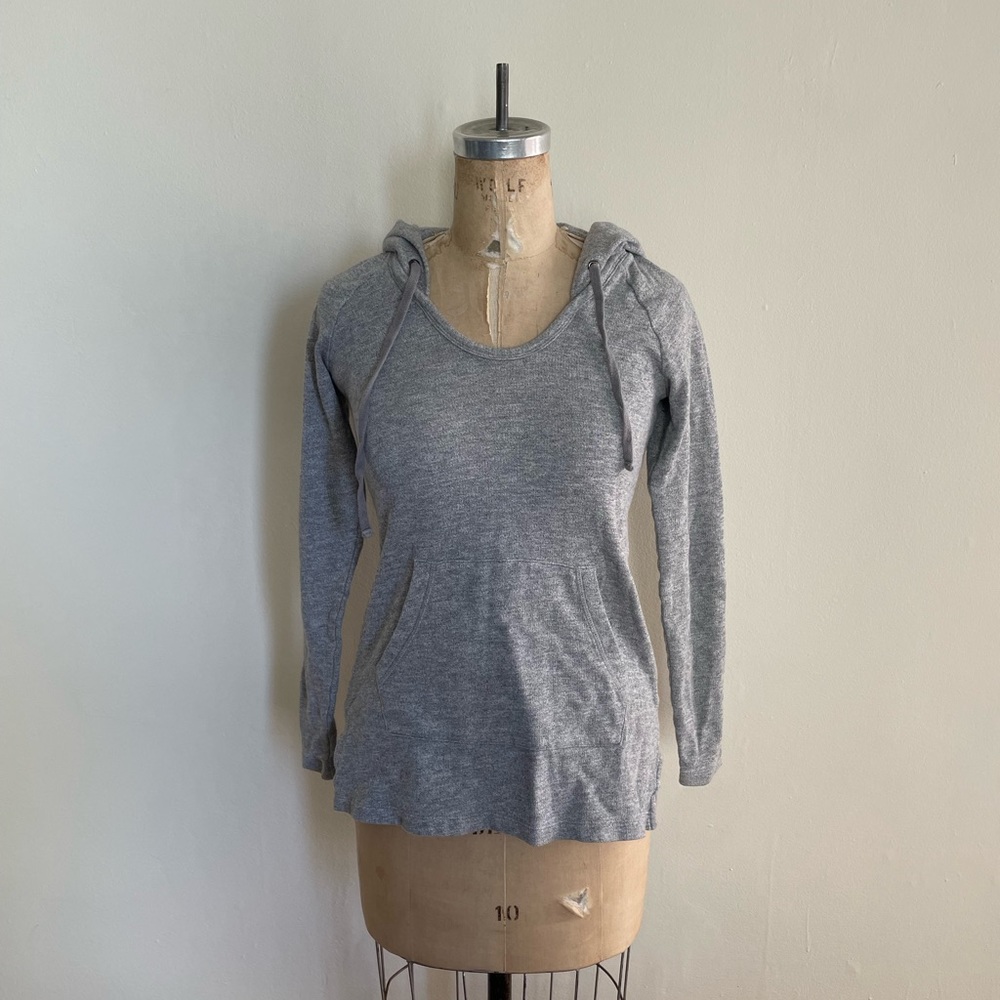 James Perse pullover hoodie sweatshirt grey 1